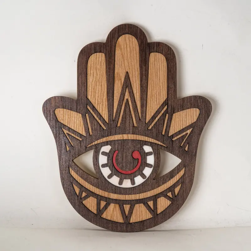 Hamsa Hand Wall Plaque – Spiritual Protection Decorative Sign (Pack Of 6) 1