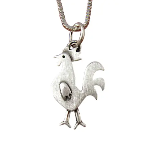 Handcrafted Rooster Charm Necklace 1