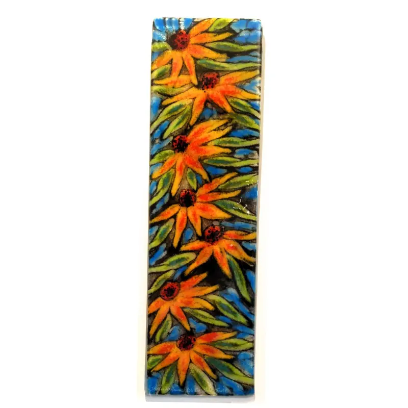 Handmade Glass Cone Flower Wall Panel 1
