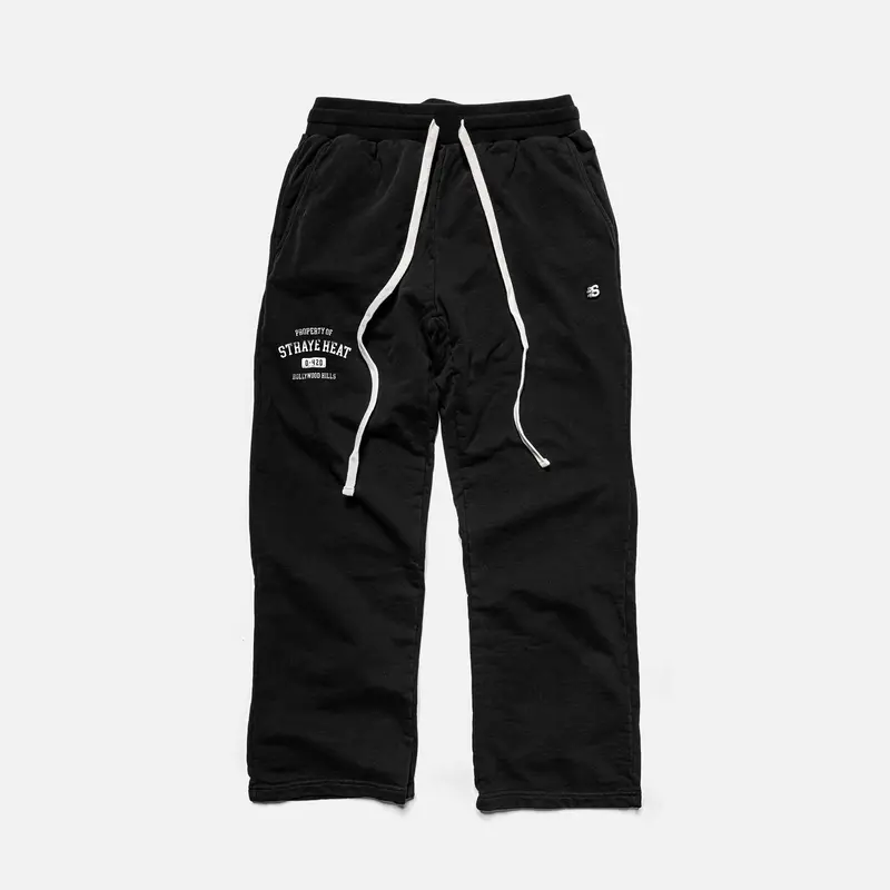 Heat Washed Black Sweatpants 1