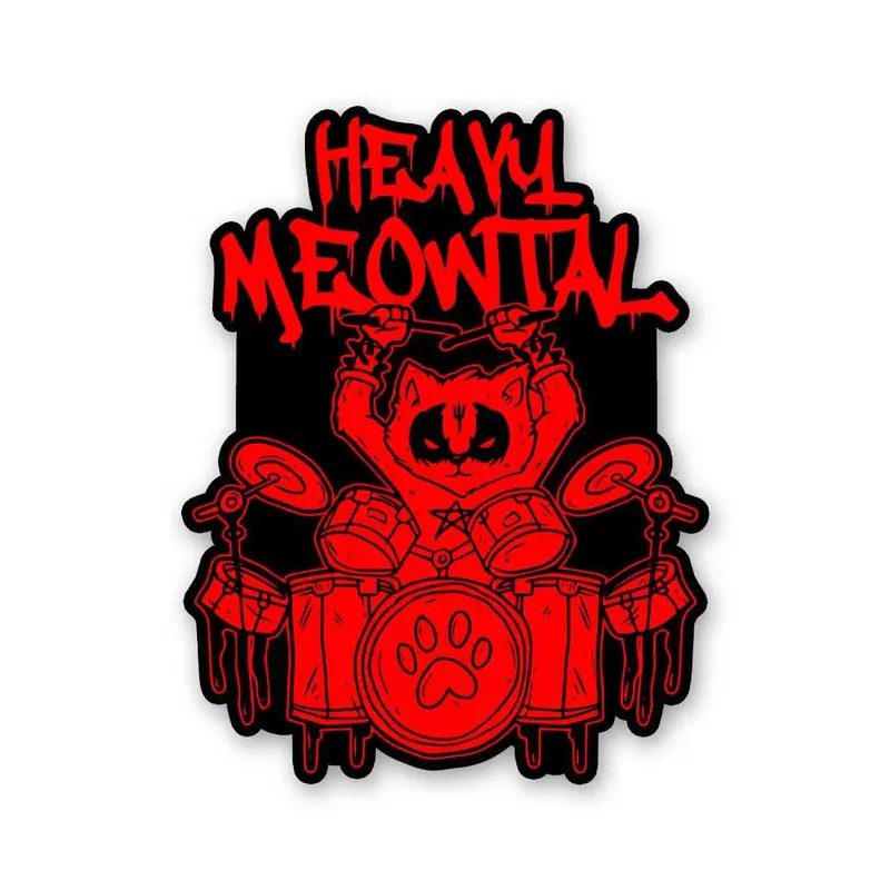 'Heavy Meowtal' Cat + Metal Fusion Sticker 1