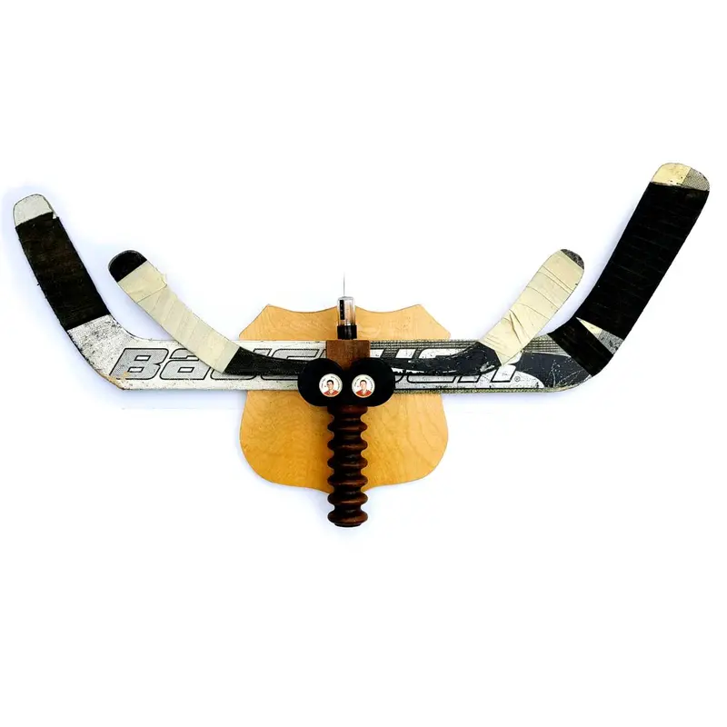 Hockey Stick Moose Head Wall Art 1