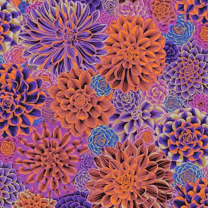 House Leeks Purple Cotton Fabric – Kaffe Fassett Collective 1