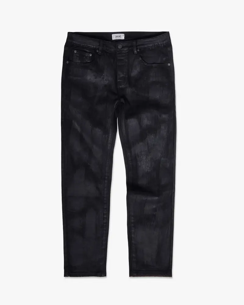 K-Skinny Jeans In Waxed Black Finish 1