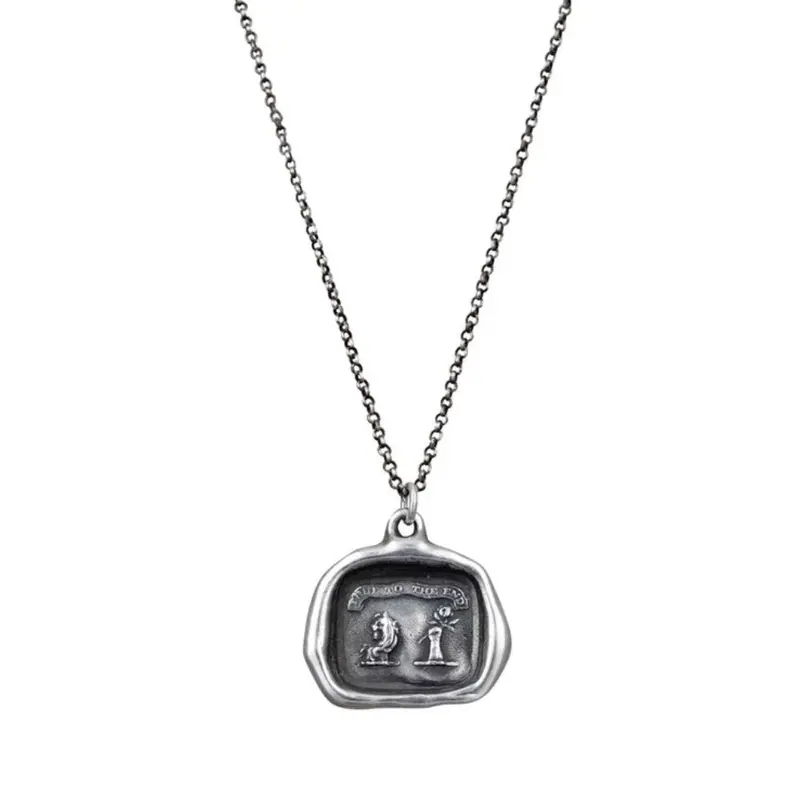 Lion And Rose Pendant Necklace – Bold Floral & Feline Artistry 1
