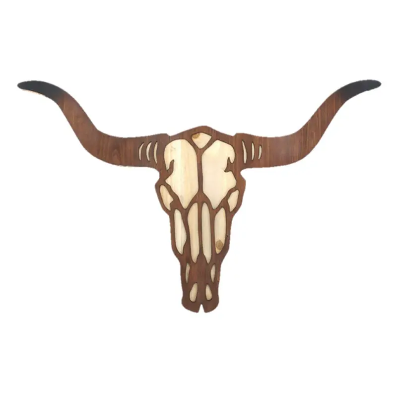 Longhorn Skull Wall Plaque – Southwestern Rustic Wall Decor (Pack Of 6) 1
