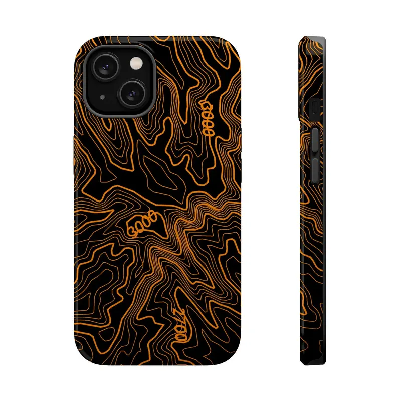 Magsafe-Compatible Iphone Case — Badlands Topographic Design 9