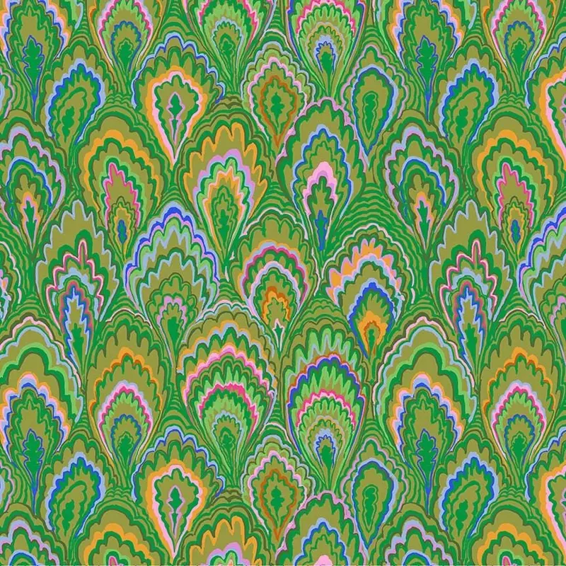 Marble Scallops Green Quilting Fabric – Kaffe Collective 1