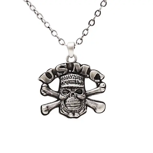 Marine Corps Skull Necklace – Usmc-Themed Pendant, 60Cm Chain 1