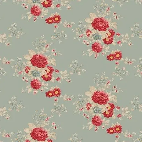 Merry Little Christmas Carol Duck Egg Blue Wallpaper 1