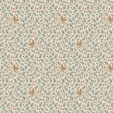 Merry Little Christmas Holly Duck Egg Blue Wallpaper 1