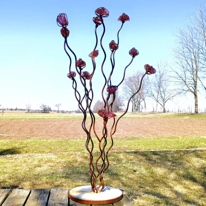 Mushroom Tree Display – Frosted Glass Stand 1