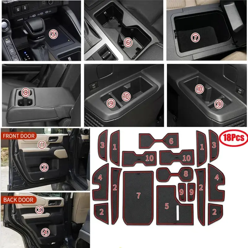 Osd 18-Piece Interior Mat Inserts For 2024+ Toyota Land Cruiser 1