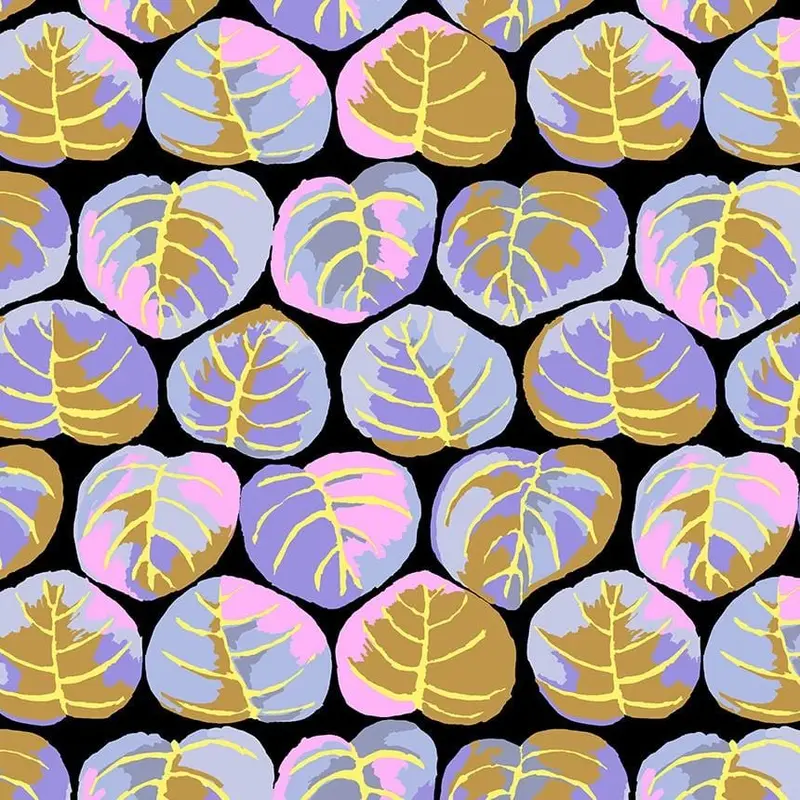 Palm Leaves Black Cotton Fabric – Kaffe Fassett Collection 1