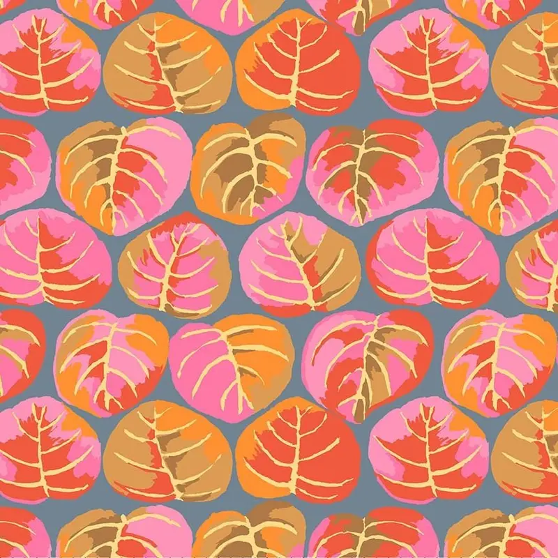 Palm Leaves Pink Cotton Fabric – Kaffe Collective 1