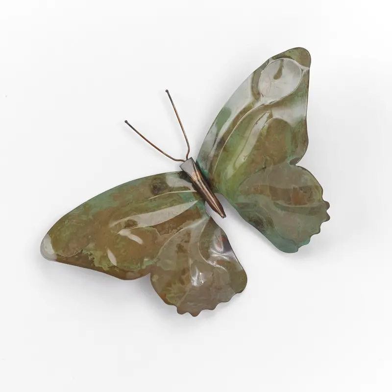 Patina-Finished Butterfly Plant Stake For Gardens 1