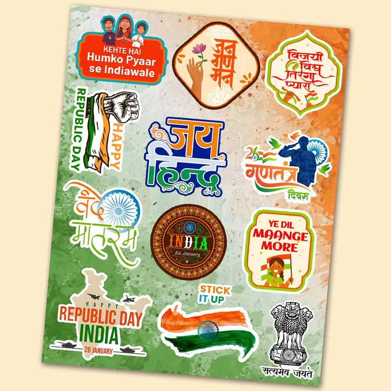 Patriotic Republic Day Mini Sticker Collection 1