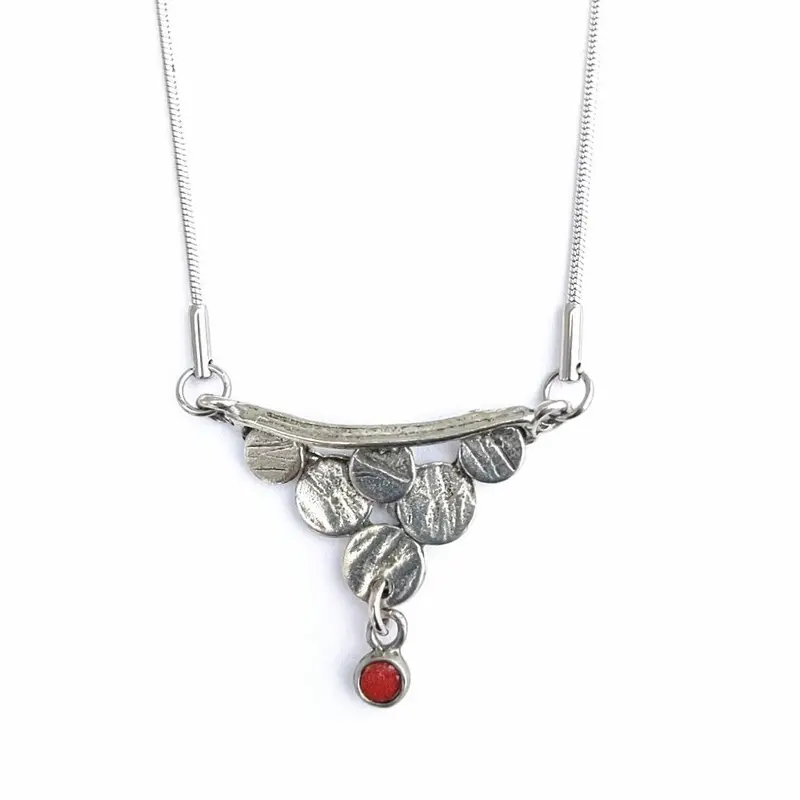 Pixel-Style Pewter Pendant Necklace 1