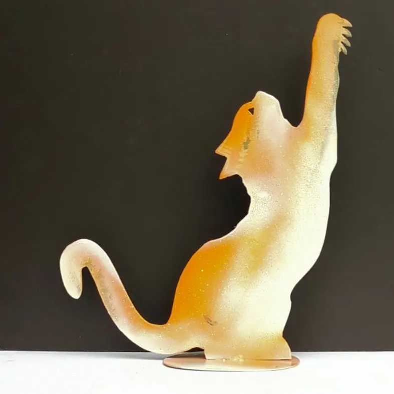 Playful Cat Scratching Wall Art Plaque 1