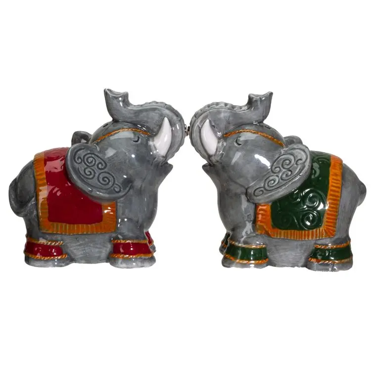 Raja Elephant Salt And Pepper Shakers – Regal Asian Wildlife Design, Minimum Order 4 (36 Per Case) 1