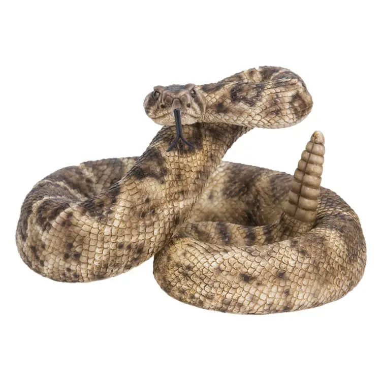 Rattlesnake Resin Sculpture – Realistic Wildlife Figure 1