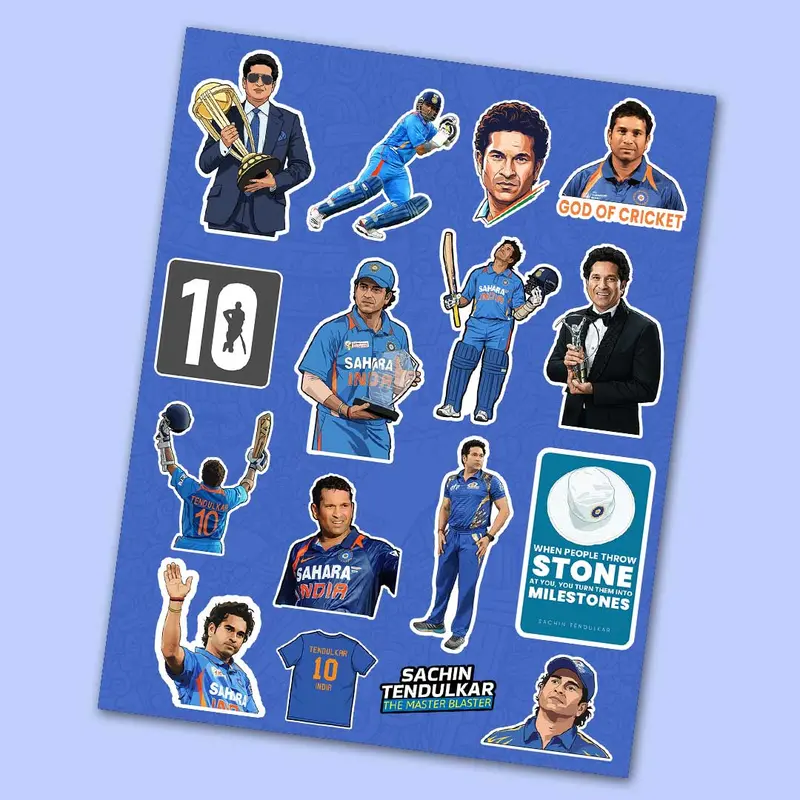 Sachin Tendulkar Tribute Sticker Sheet 1