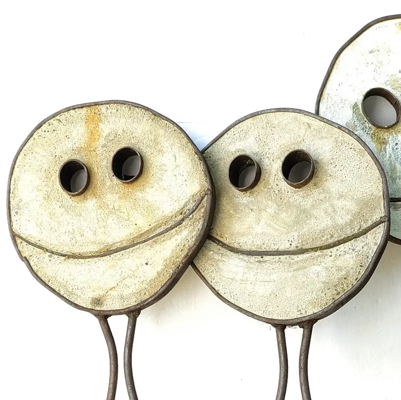 Sand-Colored Happy Pill Stress Relief Stone – Smooth Palm-Sized Token 1