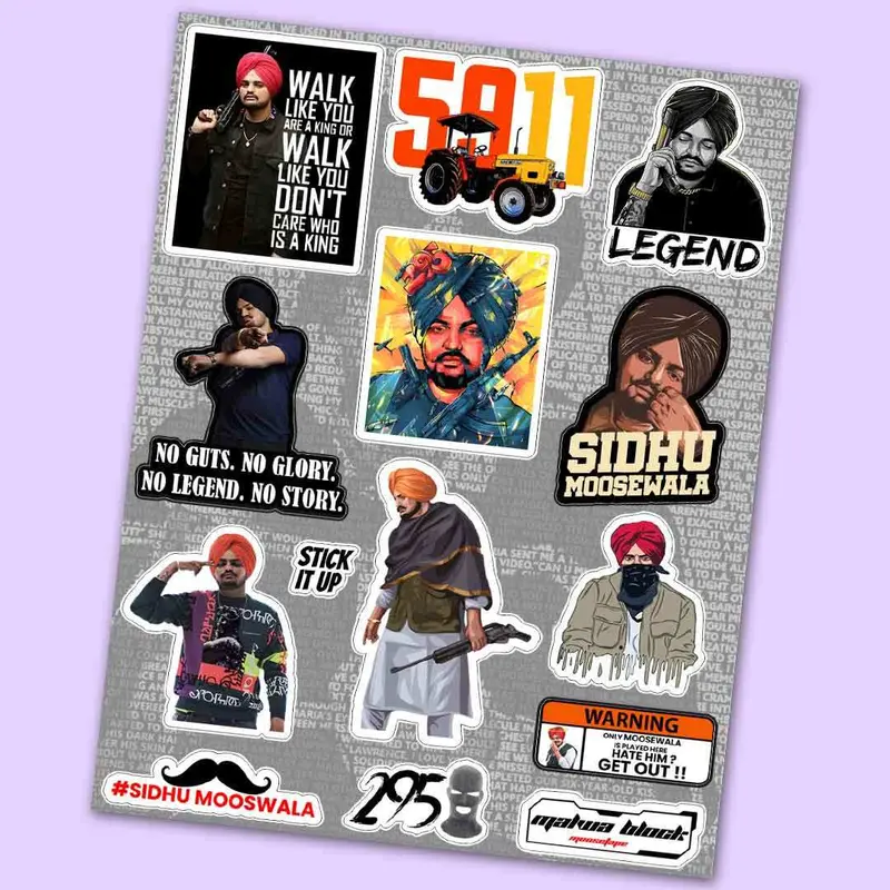 Sidhu Moose Wala Tiny Sticker Sheet 1