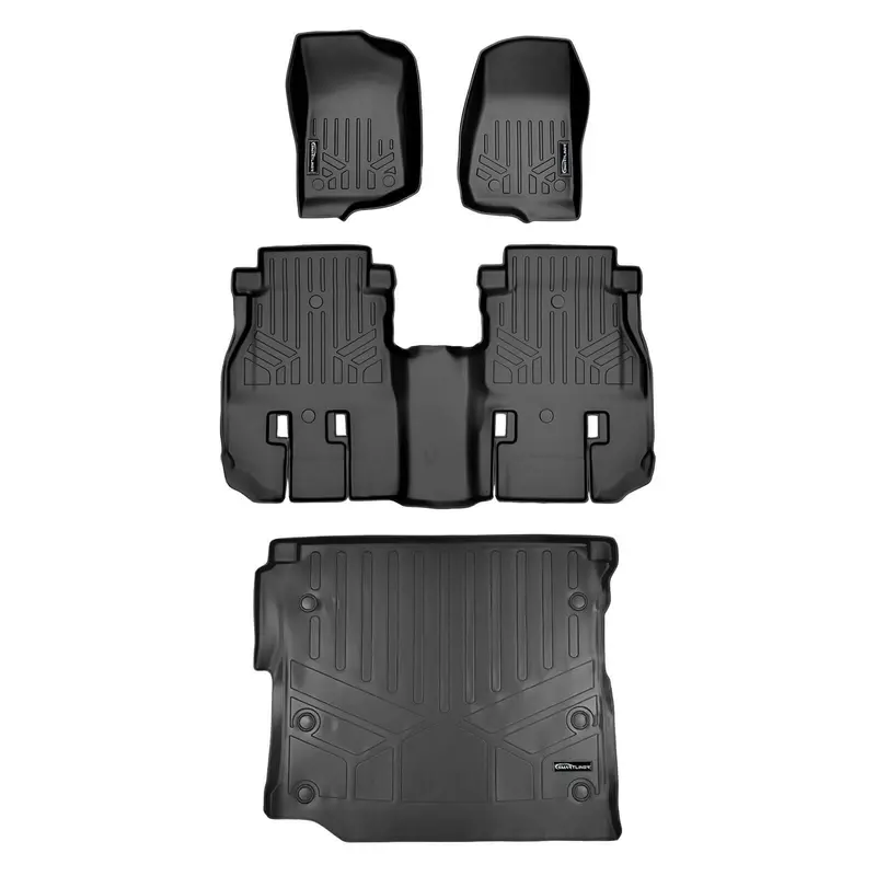 Smartliner Custom Floor Liners For 2018+ Jeep Wrangler Jl Unlimited (With Subwoofer, No Flat Load Floor) 1