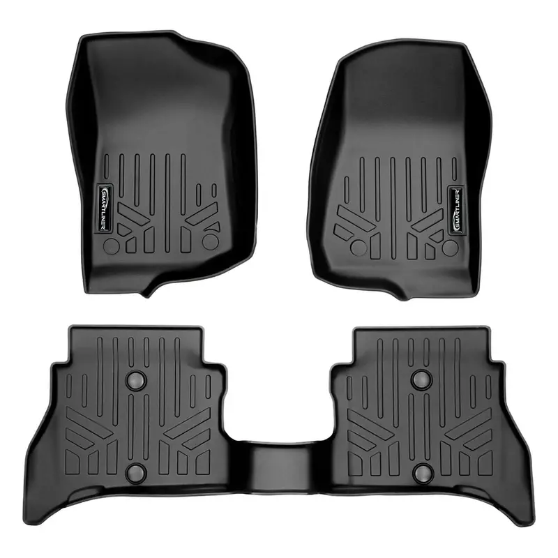 Smartliner Custom Floor Liners For 2021+ Jeep Wrangler 4Xe (Includes Trail-Rail System) 1