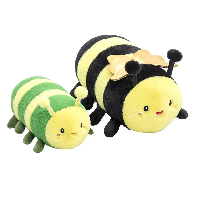 Squishy Bee & Caterpillar Plush Collection – 2 Designs, 3 Sizes Each 1