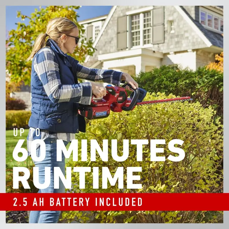 Toro 51840 60V Max 24-Inch Cordless Hedge Trimmer — Includes 2.5Ah Battery 1
