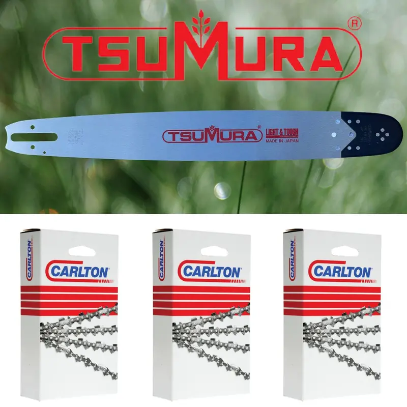 Tsumura Light & Tough Bar With 3 Carlton Chains For Stihl Chainsaws 1