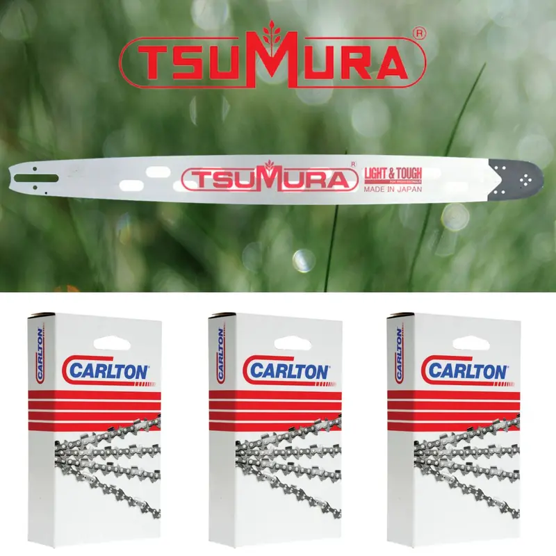 Tsumura Lightweight Bar With 3 Carlton Chains Compatible With Husqvarna Saws 1