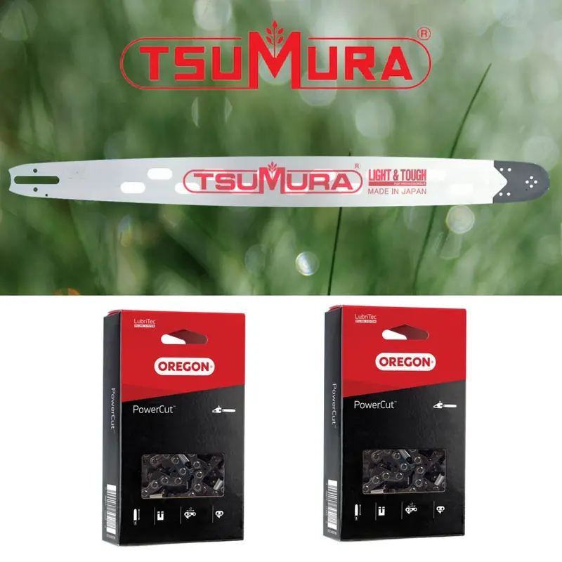 Tsumura Lightweight Chainsaw Bar With 2 Oregon Chains For Stihl Models 1