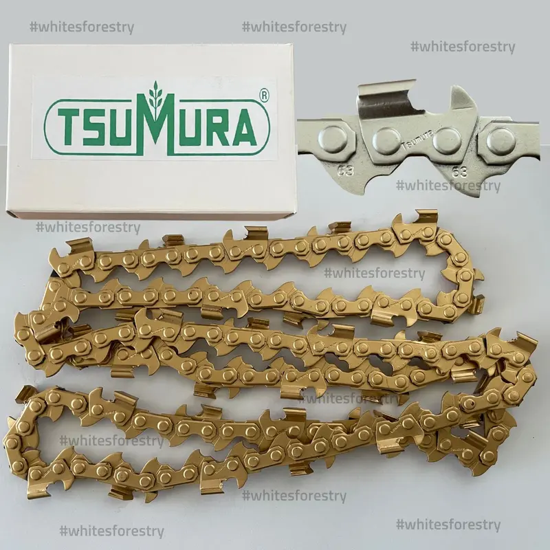 Tsumura Tungsten Carbide Chainsaw Chain: 3/8" Pitch, .063" Gauge 1