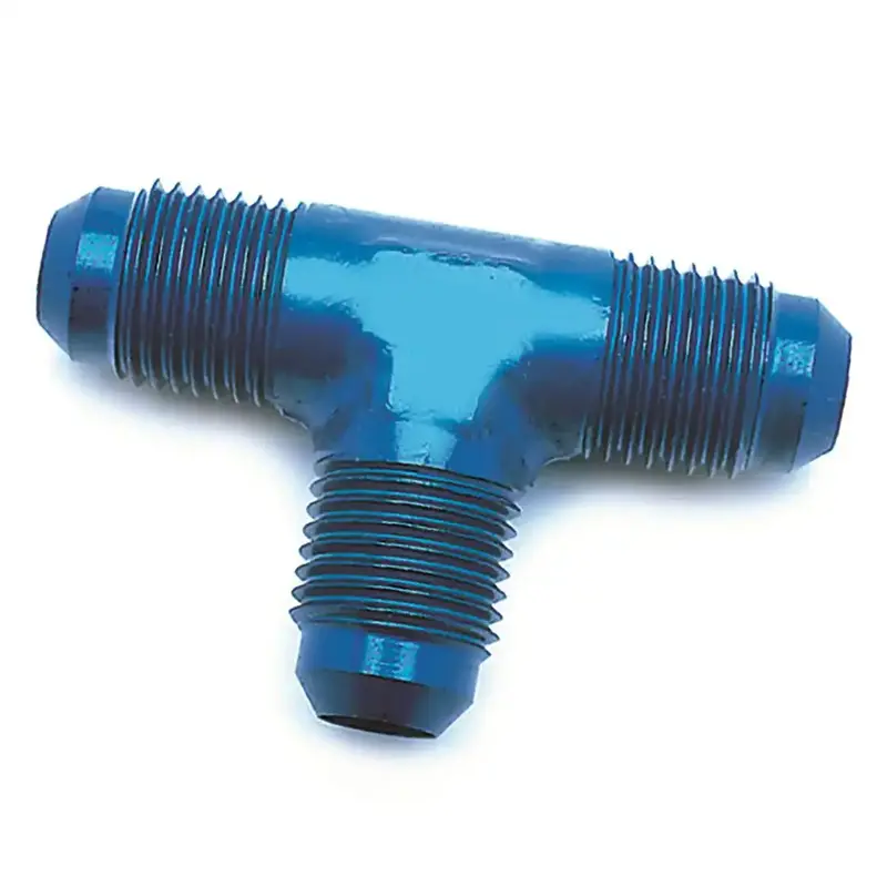 4An Blue Flared Stainless Steel Tee Fitting 1