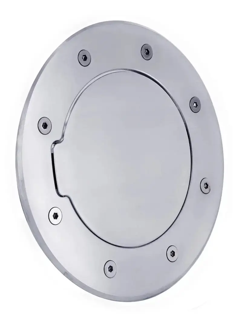 All Sales 6092P Polished Billet Race-Style Fuel Door 1