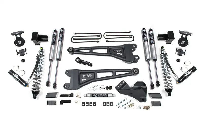 Bds 17–19 Ford F-350 Drw 4-Inch Radius Arm Lift Kit With 2.5-Inch Coilover Shocks – Diesel-Specific Dsc System 1