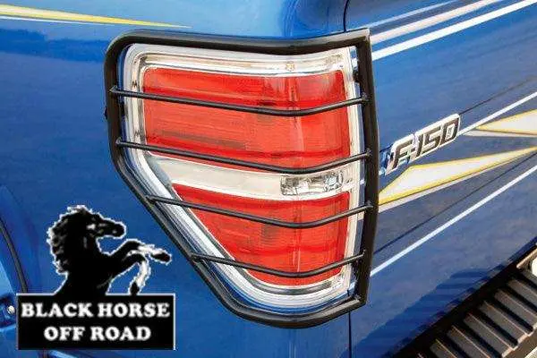 Black Horse Off Road Tail Light Guards – Protective Aluminum Shield Set 1