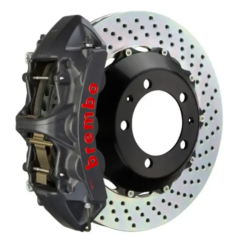 Brembo 06-14 Gti Front Gts Bbk 6 Piston Cast 355X32 2Pc Rotor Drilled-Black Ha 1