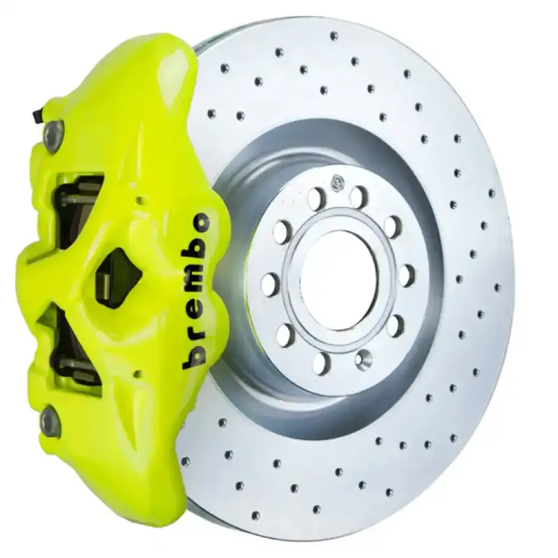 Brembo Gt Big Brake Kit For Audi Tt (2007–2015) And Tts (2009–2015) – Front, 345Mm Drilled Rotors, Yellow Calipers 1