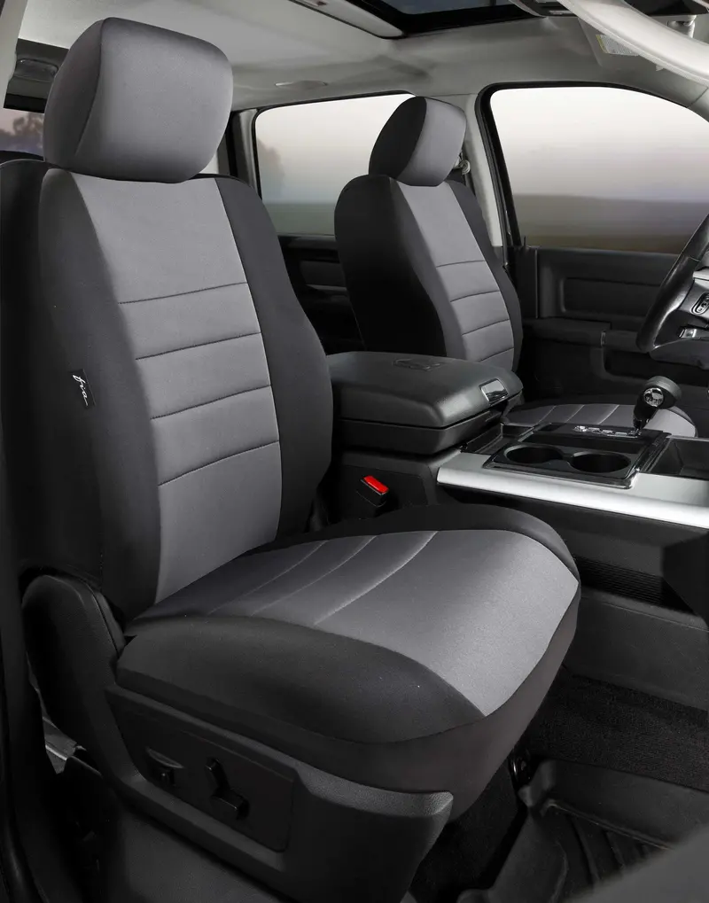Fia Np90 Series Neoprene Seat Covers – Custom Fit Front Seats, Black/Gray Center Panel (Np97-38 Gray) 1