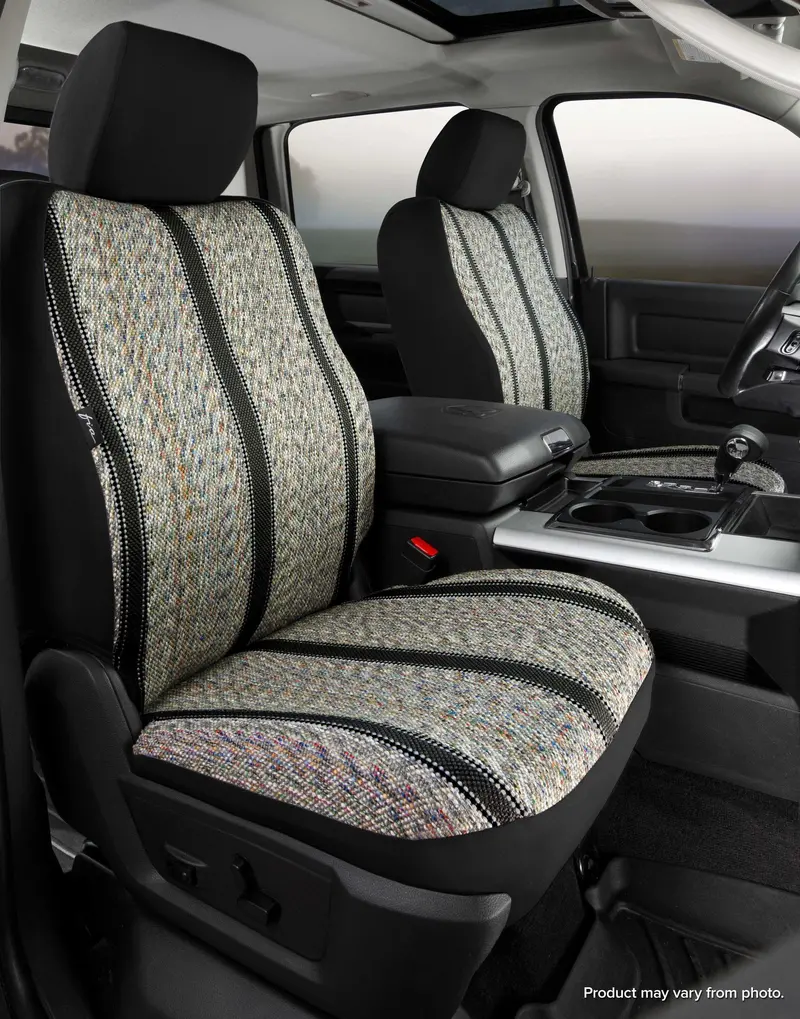 Fia Tr40 Series Saddleblanket Seat Covers – Custom-Fit Front Covers In Black/Gray, Model Tr49-43 1