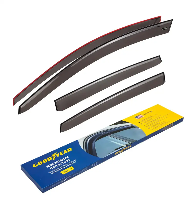Goodyear Original Equipment Side Window Deflectors – Tape-On Rain & Wind Guards (4-Piece) 1