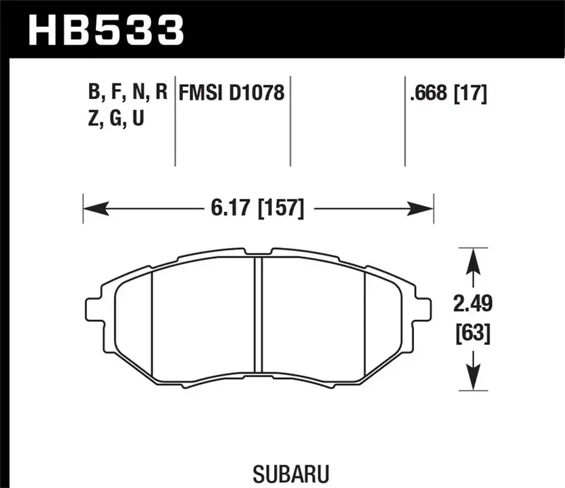 Hawk Hb533R.668 Street Race Brake Pads – 0.668" Thickness For High-Torque Applications 1