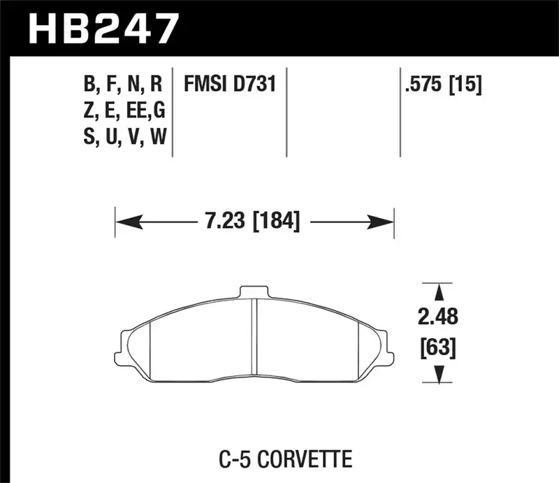 Hawk Performance Hb247E.575 Blue Brake Pads – 0.575" Thickness, Track-Ready Compound 1