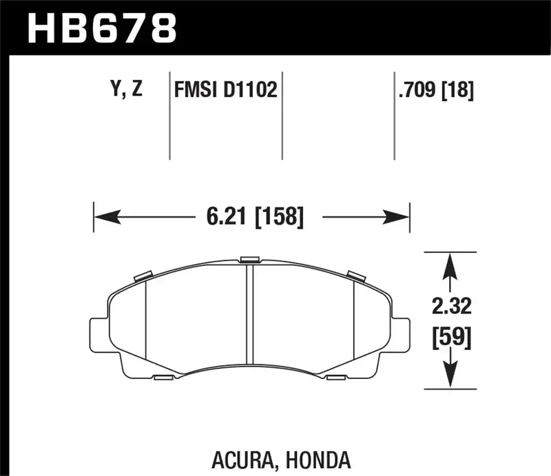 Hawk Performance Hb678Y.709 Lts Brake Pads – 0.709" Thickness, Long-Life Street/Touring Compound 1