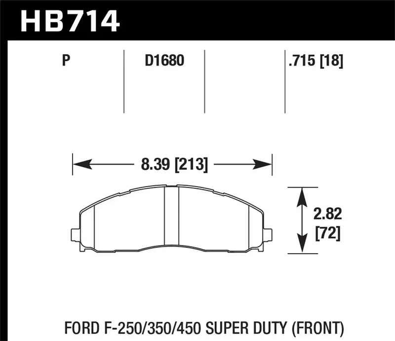 Hawk Performance Hb714P.715 Superduty Brake Pads – 0.715-Inch Thickness 1