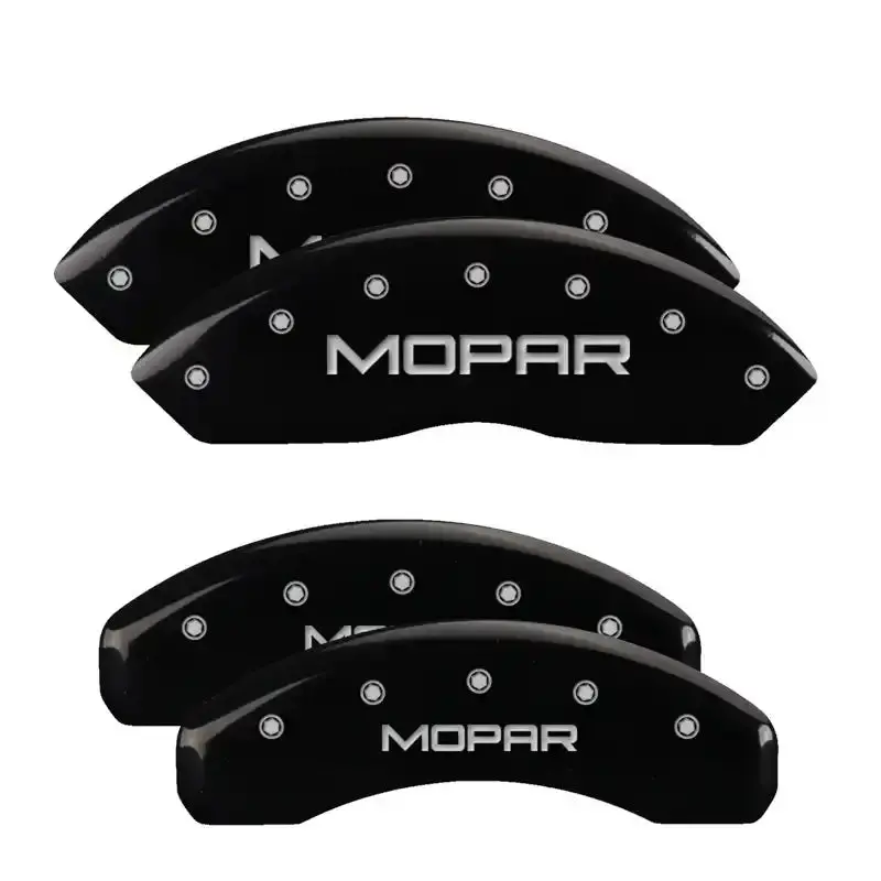 Mgp 4-Piece Caliper Cover Set – Engraved Front & Rear, Chrysler Wing Style, Black W/ Silver Accents 1